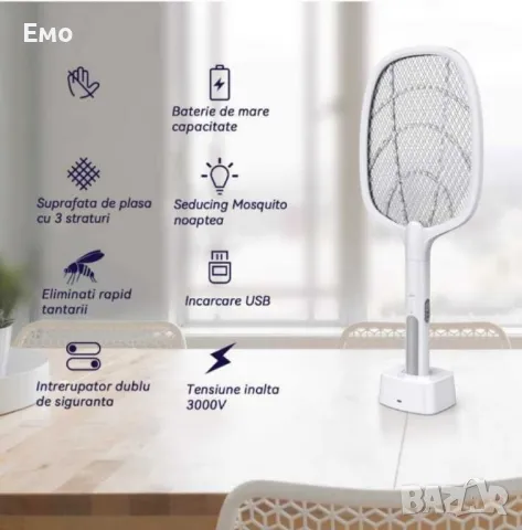 Светлинен капан, електрическа мухобойка против насекоми, снимка 2 - Други стоки за дома - 48652691