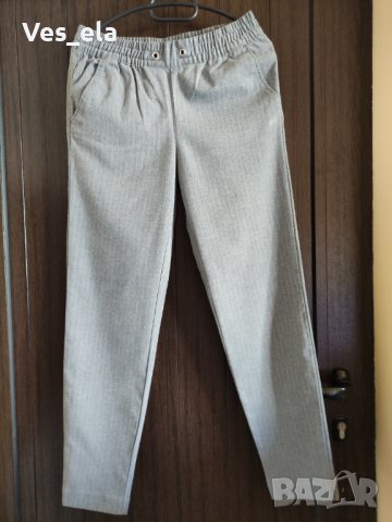 Сив спортен дамски панталон, ластичен на талията, снимка 1 - Панталони - 39895339