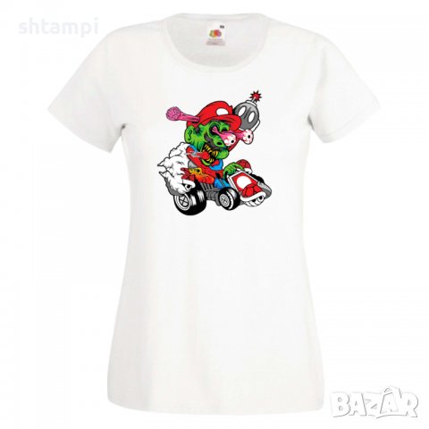 Дамска тениска Mario Cart Zombie 3 Игра,Изненада,Подарък,Празник,Повод, снимка 5 - Тениски - 37236098