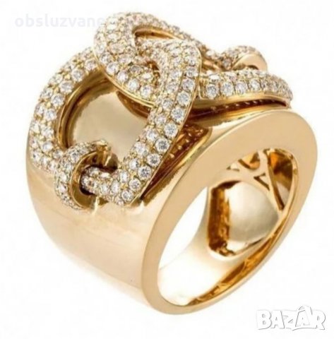 Дамски пръстен в злато и циркон, нов