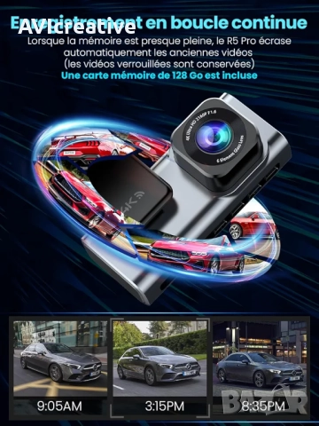 Видеорегистратор 4K +задна камера 2.5K+GPS антена +128 GB SD CARD, снимка 4 - Аксесоари и консумативи - 52937407