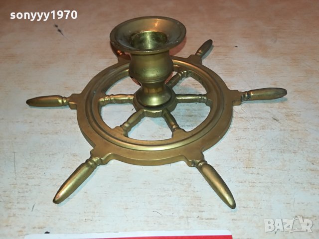 антик-свещник-корабен рул-внос холандия 2504211943, снимка 7 - Антикварни и старинни предмети - 32676526