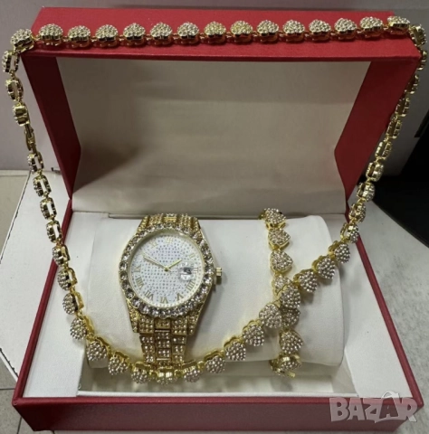 Луксозен комплек бижута,  часовник , гривна и колие, снимка 12 - Бижутерийни комплекти - 52056255