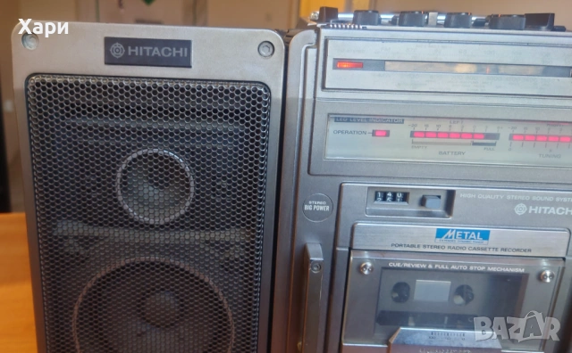 Радио касетофон /Ghettoblaster/Hitachi TRK-9140E, снимка 2 - Радиокасетофони, транзистори - 53387149