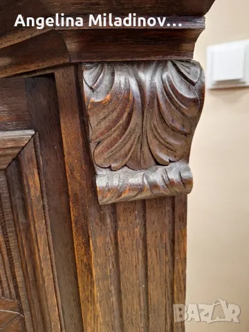 Винтидж ъглов шкаф с богата дърворезба , снимка 6 - Шкафове - 49441215