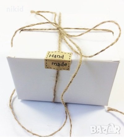 40 бр Hand Made квадратни малки самозалепващи лепенки стикери за ръчна изработка за подарък, снимка 4 - Други - 35143569