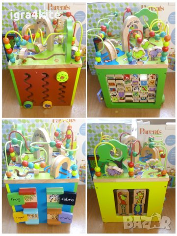 Огромен дървен мултифункционален интерактивен занимателен сортер, снимка 2 - Образователни игри - 26626674