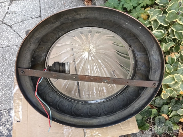 Стара лампа "Арт деко" от 1920г.,Art Deco ceiling light , снимка 3 - Лампи за таван - 51579259