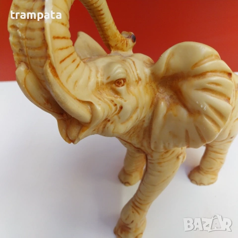 НАЙ ДОБРАТА ОФЕРТА Стара фигура на слон от  алабастър 25см., снимка 3 - Антикварни и старинни предмети - 53181815