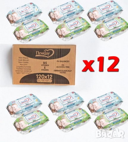 Мокри кърпички Newday Skin Friendly - 120 бр в опаковка, снимка 3 - Хигиенни препарати - 52814709
