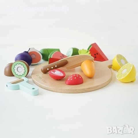 Нов Le Toy Van  Дървен Сет за Игра Деца Плодове и Зеленчуци, 18 Части, снимка 5 - Образователни игри - 43556862