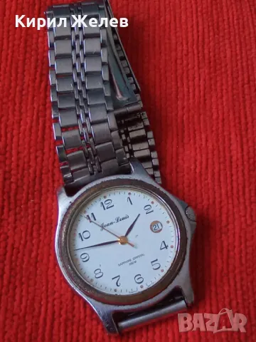 Jean-Louis SAPPHIRE-CRYSTAL SWISS MADE Стар Швейцарски ВИНТИДЖ МАРКОВ ЧАСОВНИК с ВЕРИЖКА 43929, снимка 17 - Мъжки - 45101123