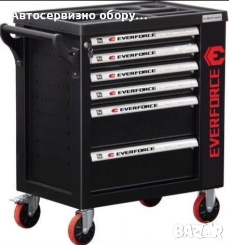 Количка с инструменти 6 чекмеджета 4 пълни 158 части