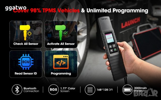 Устройство за TPMS сензори - Launch TSGUN, снимка 8 - Аксесоари и консумативи - 38308400