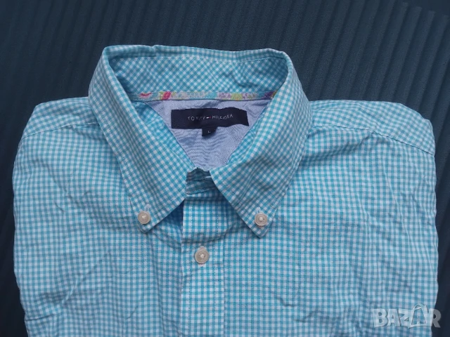 Tommy Hilfiger 100% оригинална мъжка риза с къс ръкав, снимка 4 - Ризи - 51240916