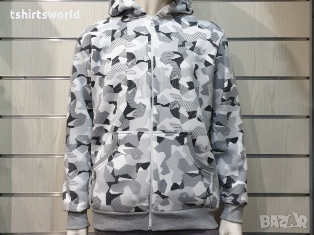 Нов мъжки камуфлажен суичър с цип и качулка, снимка 6 - Суичъри - 35565161