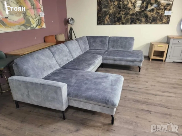 ПРОМОЦИЯ!!! П - образен ъглов диван от плат сив LS701521, снимка 9 - Дивани и мека мебел - 52826805