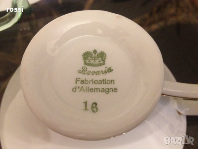 Bavaria 1930-те г. Ново немско трио за кафе/чай и десерт чаша чинии, сервиз, сет, чиния, снимка 9 - Колекции - 34764354