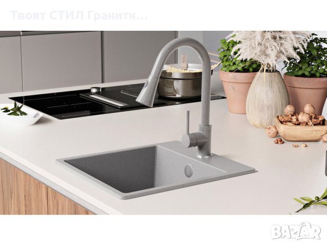 Сива Кухненска Мивка от гранит модел Рига Easy 380 x 440 mm, снимка 9 - Други - 40870152