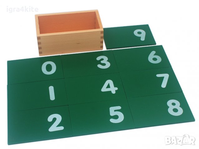 Дървени пясъчни числа Монтесори в кутия, снимка 7 - Образователни игри - 28337977