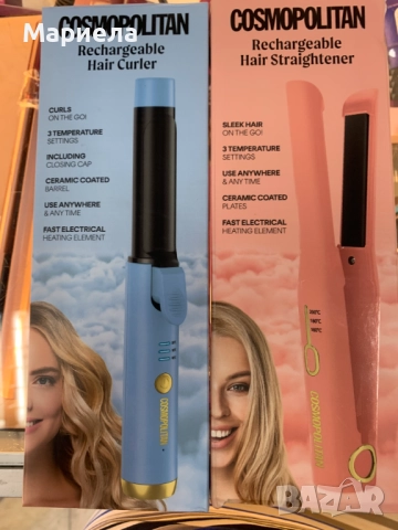 Комплект Безжични Маша и Преса за Коса / Cosmopolitan, снимка 3 - Преси за коса - 51677526