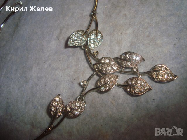 ПРЕКРАСНА КРИСТАЛНА ФЛОРАЛНА АР НУВО СТИЛ ОГЪРЛИЦА КОЛИЕ с БЯЛА ПОЗЛАТА 71861, снимка 8 - Колиета, медальони, синджири - 37851543