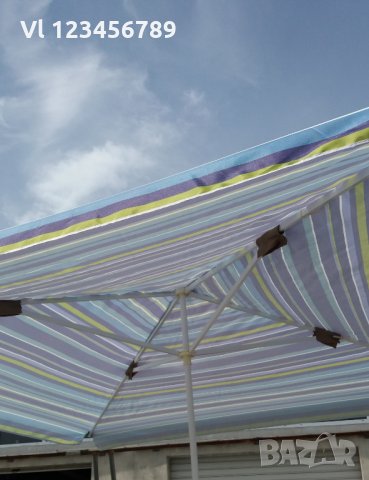 Огромен градински чадър правоъгълен 2,7х2,7 М, снимка 4 - Градински мебели, декорация  - 21504125
