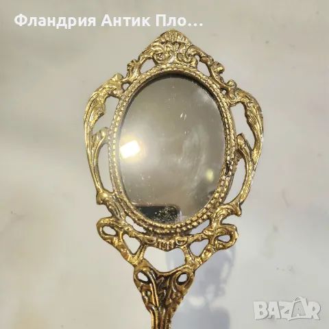 Декоративно ръчно огледало от метал - голд, снимка 4 - Огледала - 49648809