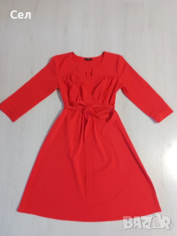 Червена рокля H&M 36, снимка 4 - Рокли - 51151796