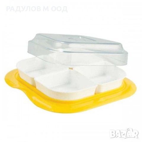 Поднос за сервиране с 4 купички и капак / 201022, снимка 2 - Аксесоари за кухня - 42999836
