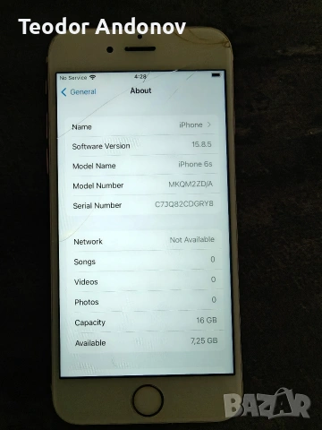 Iphone 6S за батерия или части 16GB