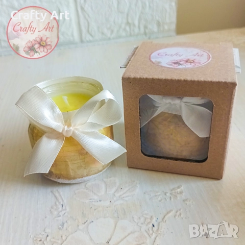 Ароматна соеви свещ в стъклен съд, снимка 3 - Декорация за дома - 51951249