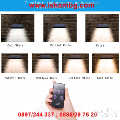 Соларна лампа с 48 диода за стена с датчик за движение и дистанционно - код 48 диода, снимка 3 - Други стоки за дома - 26713892