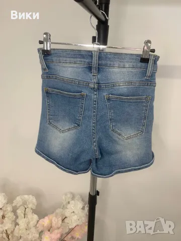 Къси дънки с висока талия размер XS, снимка 8 - Дънки - 49600642