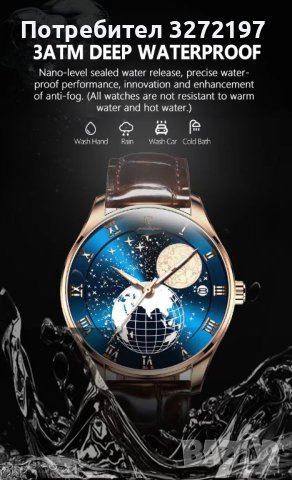 Mъжки кварцов часовник POEDAGAR MOON , снимка 9 - Мъжки - 40436406