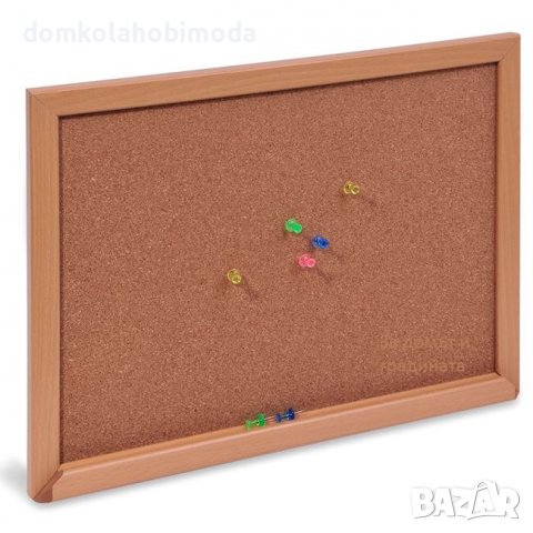 Коркова дъска с дървена рамка,30х45 см, снимка 1 - Ученически пособия, канцеларски материали - 39803587