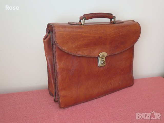 Vintage, Italy,кожена чанта за документи, бизнес чанта, снимка 2 - Чанти - 43396920