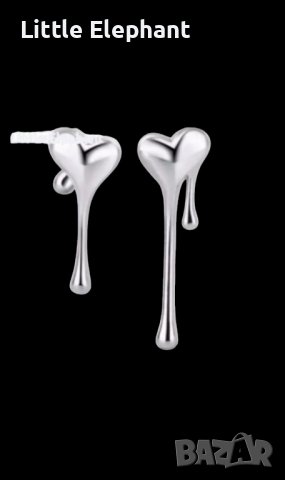  Minimalist temperament,сребърни обеци,колекция"Hearts",капещи/нови