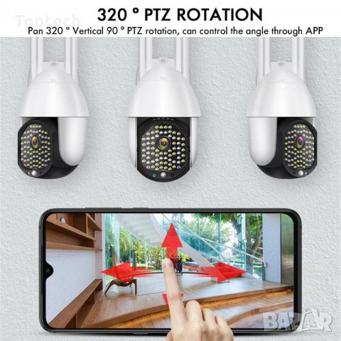 WIFI FULL HD 1080p 68 LED 320° ВЪРТЯЩА КАМЕРА, снимка 2 - IP камери - 33342859