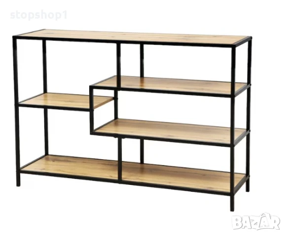 Етажерка Индустриален стил 116 см x 76 см x 30 см рафт черен 