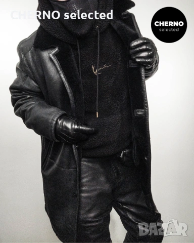 Мъжко кожено палто / кожух от естествена кожа с косъм LAGERFELD Men’s Shearling Coat – XXL•XXXL, снимка 4 - Якета - 53205620