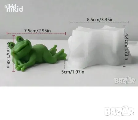 3D Голяма излегнала жаба силиконов молд форма фондан шоколад смола гипс свещ сапун декор