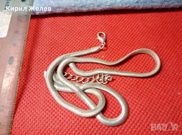 ЕЛЕГАНТНО ПОСРЕБРЕНО ЛЕНТОВИДНО КОЛИЕ от БЛАГОРОДНА СТОМАНА 47378, снимка 6 - Колиета, медальони, синджири - 47316622