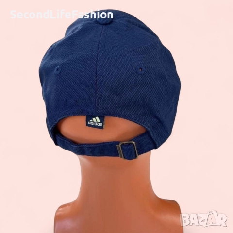 Винтидж бейзболна шапка Adidas с регулируема форма и рядък дизайн синя , снимка 3 - Шапки - 52815483