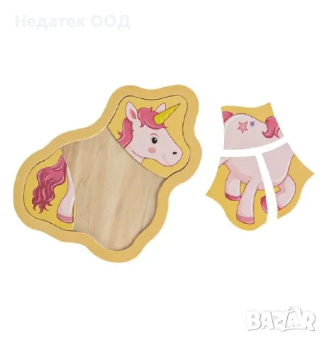 Дървен пъзел Еднорог, 5 бр., снимка 2 - Образователни игри - 49368647