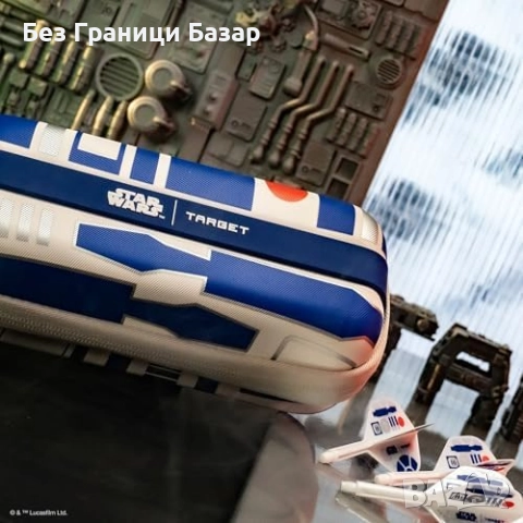 Нов Star Wars R2-D2 калъф за 6 дартса Swiss Point твърд протектор кейс, снимка 6 - Други спортове - 52741756