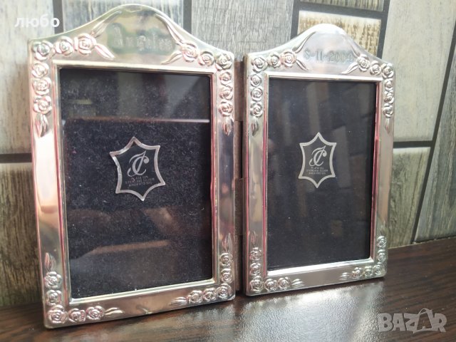  Рамка за Две Снимки от Махагон със Сребърен Обков 0,925, снимка 6 - Антикварни и старинни предмети - 40876756