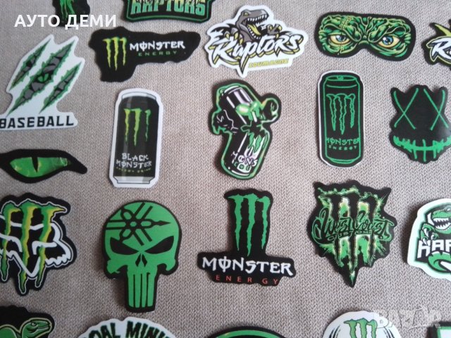 Гланцирани самозалепващи стикери Монстър Енерджи Monster energi  Фокс FOX  Raptor Динозавър за колел, снимка 5 - Аксесоари и консумативи - 37834004