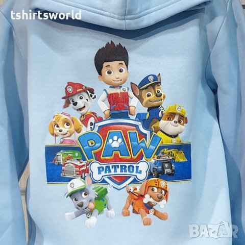 Нов детски суичър с дигитален печат на Paw Patrol в светлосин цвят, снимка 2 - Детски анцузи и суичери - 38507032