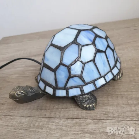 Настолна лампа - костенурка изработена в стил Tiffany, снимка 7 - Настолни лампи - 50045563